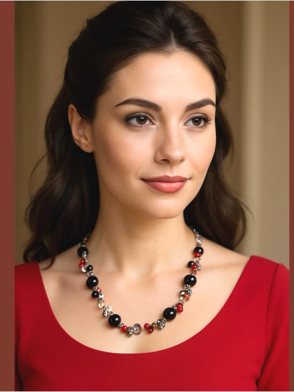 Grey Freshwater Pearl, Onyx, Crystal coral Necklace 🆕